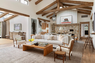 Example of a country living room design in Santa Barbara