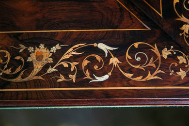 Antique Marquetry Game Table Restoration