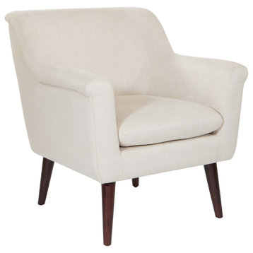 Dane Accent Chair, Wheat fabric With a Dark Coffee Finish Legs