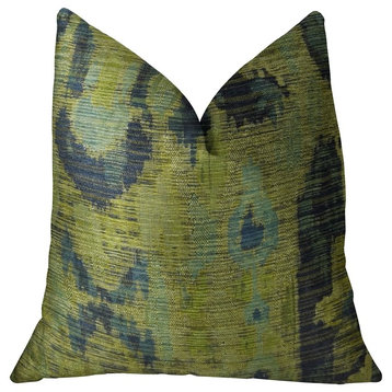 Sonoma Canyon Green Navy and Blue Handmade Luxury Pillow, 18"x18"
