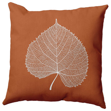 Leaf Study Accent Pillow, Nutmeg, 16"x16"