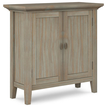 Redmond 32"W Rustic Solid Wood Low Storage Cabinet, Distressed Gray