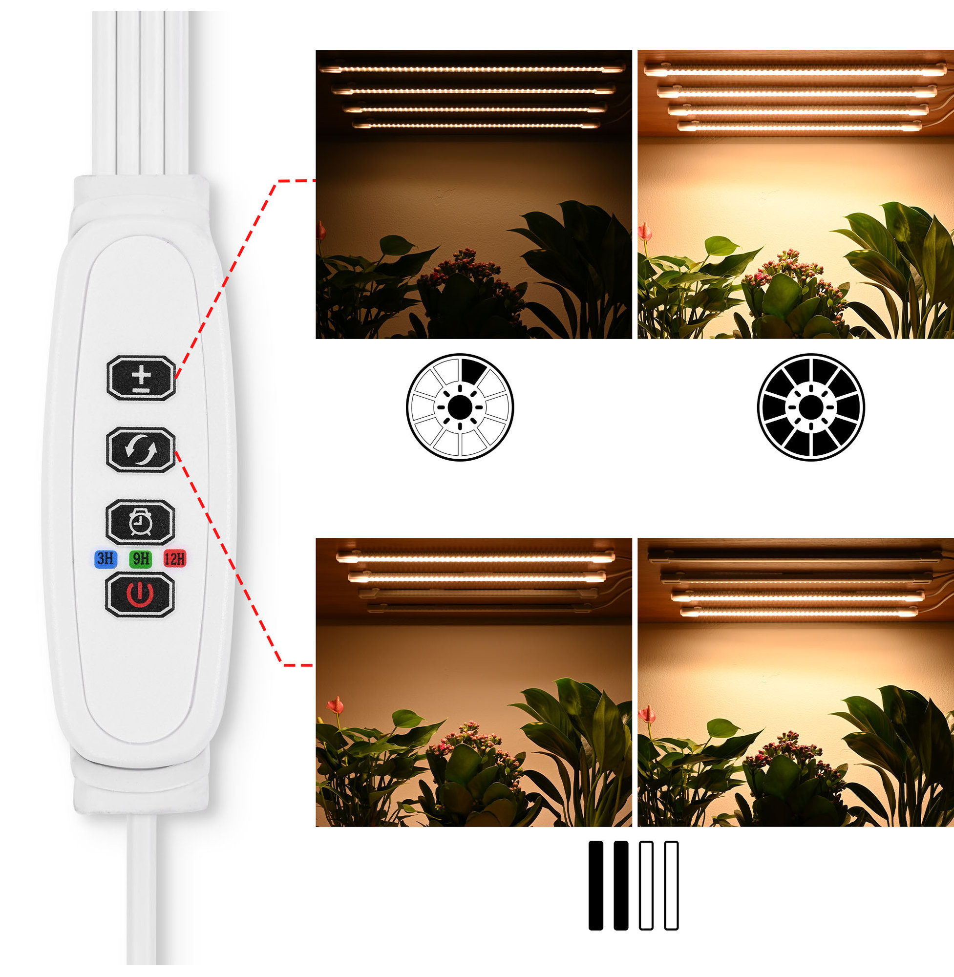 LED Grow Light Strips Full Spectrum Lamp for Indoor Plants Flower Veg 4 ...
