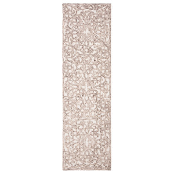Safavieh Trace Collection TRC103T Rug, Brown/Ivory, 2'3" X 10'