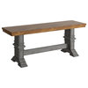 Arbor Hill Two-Tone Trestle Base Dining Bench, Antique Gray