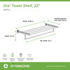 Dia 22 Inch Towel Shelf with Mounting Hardware, Chrome
