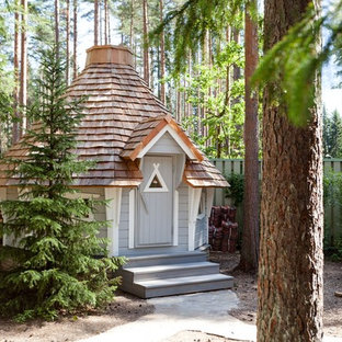 Réalisation d'un aire de jeux d'extérieur tradition.