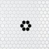 Metro 1" Hex Glossy White w/Single Flower Porcelain Floor and Wall Tile