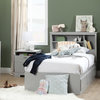 South Shore Reevo Twin Mates Bed 39" With 3-Drawer, Soft Gray