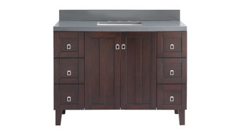 48" Solid Wood Sink Vanity With Gray Quartz Top