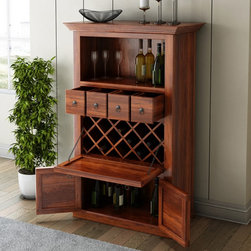 Alabama Spacious Handcrafted Solid Rosewood Wine Bar Cabinet - Wine And Bar Cabinets