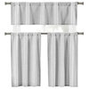 Kylie Homemaison Stripe Polycotton 3 Piece Curtain Set, Black-White
