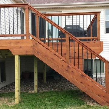 Deck in Madison WI built with sustainably harvested California Redwood