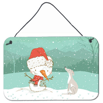 Snowman Italian Grayhound Christmas Wall Or Door Hanging Prints