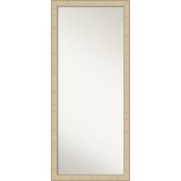 Classic Honey Silver Non-Beveled Full Length Floor Leaner Mirror - 28 x 64 in.