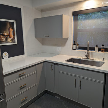 Modern Kitchen Remodel Done in a Haze SuperMatte Slim Shaker Door
