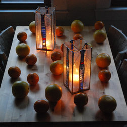 Red White and Blue Hurricane - Candleholders