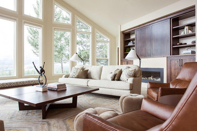 Inspiration for a transitional living room remodel in Calgary