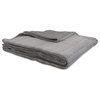 Serta Damask Stripe Plush Blanket Machine Washable  Twin Grey
