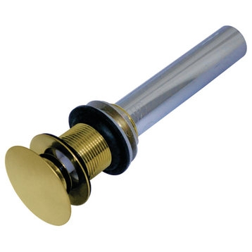 Fauceture Push Pop-Up Drain without Overflow, Brushed Brass