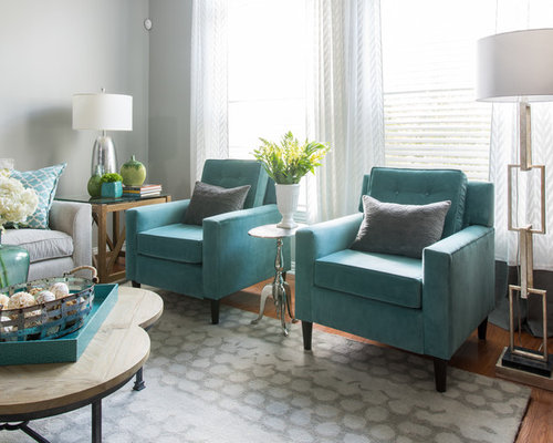  Turquoise  Living  Room  Design  Ideas  Renovations Photos 