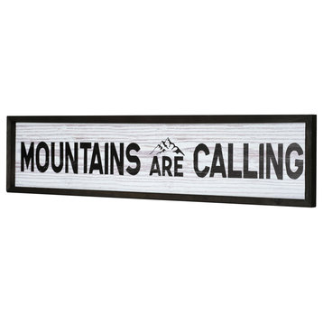 American Art Decor Mountains Are Calling Wood Wall Sign 36"x8"