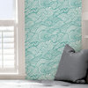 NUS4164 Saybrook Peel & Stick Wallpaper in Teal Blue White