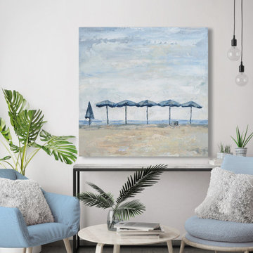 "Sunny Day at the Beach" Painting Print on Wrapped Canvas