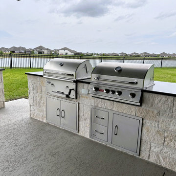 Backyard Upgrade: Patio Cover with Outdoor Kitchen and Extended Concrete Patio
