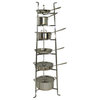 Handcrafted 6-Tier Gourmet Cookware Stand Hammered Steel (Unassembled)