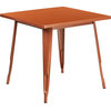 31.5" Square Copper Metal Indoor-Outdoor Table