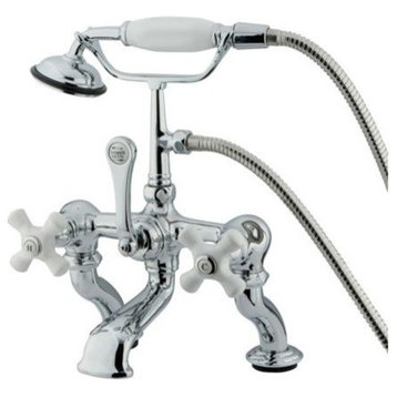 Elements Of Design DT4101PX Triple Handle Deck Mounted Clawfoot - Chrome