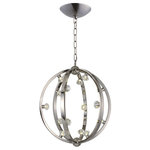 Maxim Lighting - Maxim Lighting 39104BCPN Equinox - 29.75" 34.5W 15 LED Pendant - Equinox 29.75" 34.5W 15 LED Pendant Polished Nickel Beveled CrystalBands of steel finished in Polished Nickle or Textured Black with Polished Nickle accents, create spherical forms of lighting. These spheres are graced with Beveled Crystal fonts which conceal dimmable LED bulbs. A perfect blend of grace, beauty and energy efficiency.Canopy Included: TRUEShade Included: TRUECanopy Diameter: 5.8 x 1.4Dimable: TRUEColor Temperature: 3500Lumens: 2850CRI: 90+Polished Nickel Finish with Beveled CrystalBands of steel finished in Polished Nickle or Textured Black with Polished Nickle accents, create spherical forms of lighting. These spheres are graced with Beveled Crystal fonts which conceal dimmable LED bulbs. A perfect blend of grace, beauty and energy efficiency.   Canopy Included: TRUE / Shade Included: TRUE / Canopy Diameter: 5.8 x 1.4Dimable: TRUE / Color Temperature: 3500 / Lumens: 2850 / CRI: 90+. *Number of Bulbs: 15 *Wattage: 2.3W * BulbType: G9 LED *Bulb Included: Yes *UL Approved: Yes