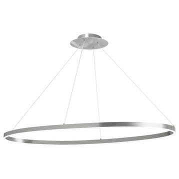 CIR-4463C-SV 63W Horizontal Chandelier, Silver with White Acrylic Diffuser