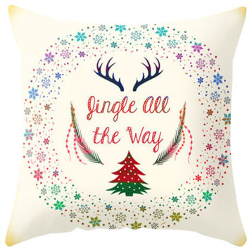Reindeer Horn And Jingle Bells Pillow Cover