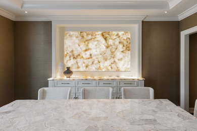 Transitional dining room photo in Omaha
