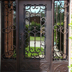 Custom Lettering Door with Sidelights - Front Doors