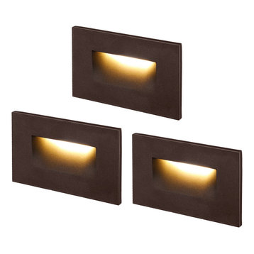 Leonlite Calor 4.72" 1 LED Step Light, Warm White, Pack of 3, Oil Rubbed Bronze