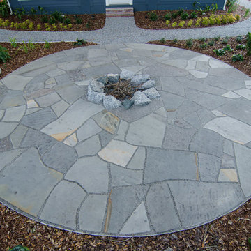 Granite Fire Pit with Sandstone Patio