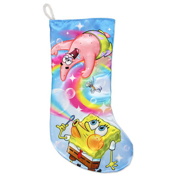 Kurt Adler Spongebob Squarepants Rainbow Christmas Stocking, 19"