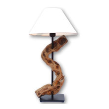 Lampe en table  de 58 cm en bois flotté