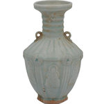 EuroLux Home - Vase Double Ear Hexagonal Celadon Green Varying Handmade Ha - Product Details