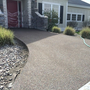 After: exposed aggregate entryway
