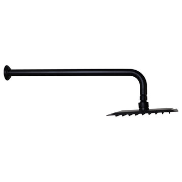 8" Square Shower Head With 19" Shower Arm, Matte Black