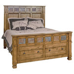 Sunny Designs - Sedona Bed, Eastern King - The best home decor isn't just nice to look at; it serves the space with plenty of function, too. The gorgeous Eastern king sized Sedona Bed is brimming with both of these qualities. Made of oak in a rustic finish, it brings a mix of rustic and craftsman inspired style to your bedroom. Natural slate accents along the headboard and footboard and built-in storage drawers make it a versatile treasure. Its design turns your bedroom into a relaxing retreat you'll never want to leave.