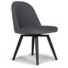 Dome Armless Swivel Dining/Office Chair, Charcoal