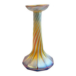 Tall American Tiffany Studios Art Nouveau Glass Candlestick Table Lamp Base - Products
