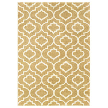 Oriental Weavers Carson Collection Gold/ Ivory Geometric Indoor Area Rug 2'X3'