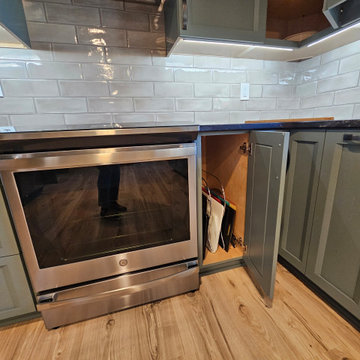 Transitional Kitchen Remodel With Spruce Colored Cabinets