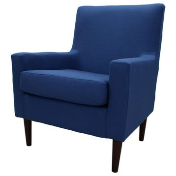 Modern Accent Chair, Removable Foam Seat Cushion and Track Arms, Marine Blue